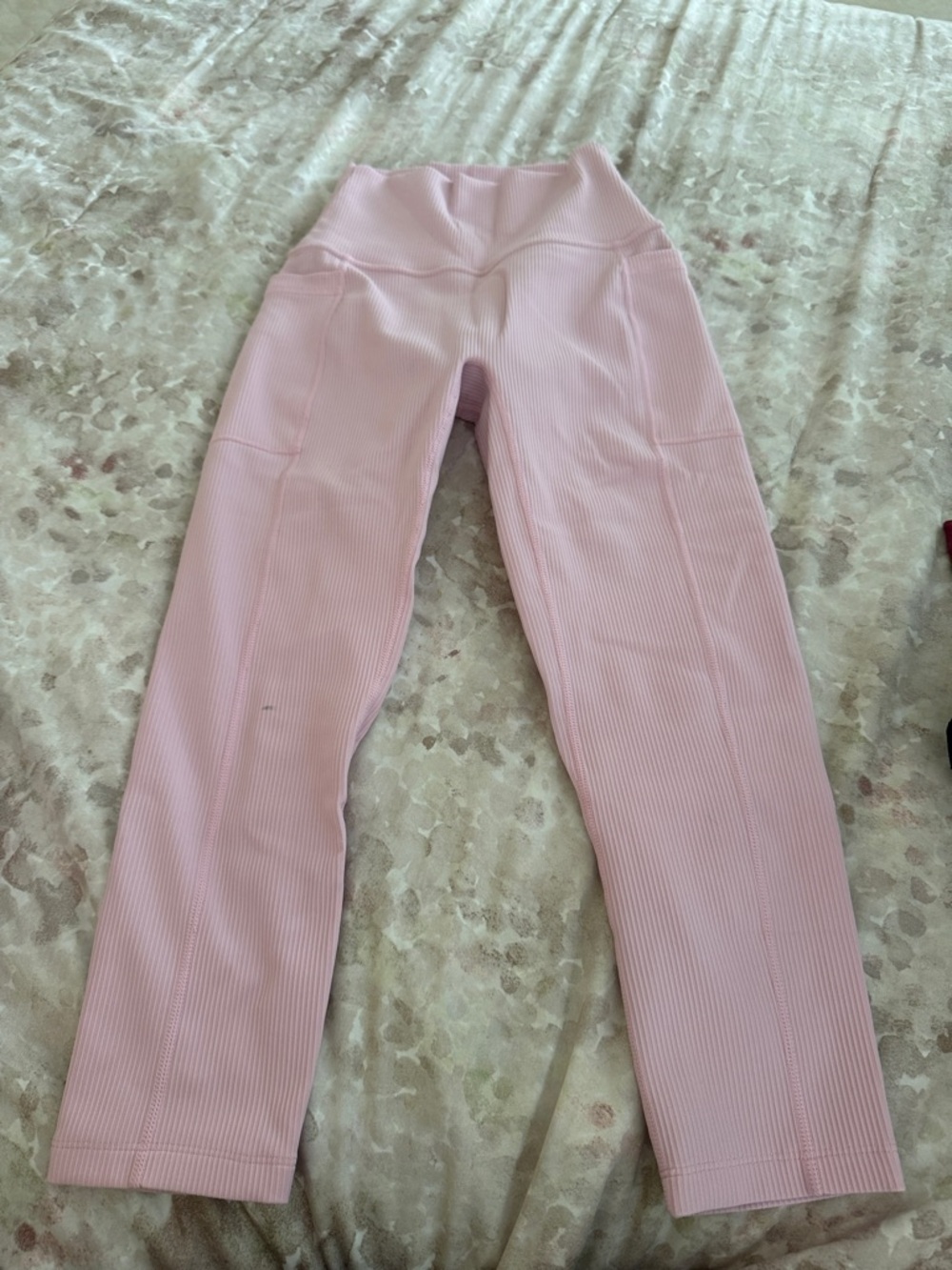Born Primitive Ribbed Light Pink Straight-Leg Leggings